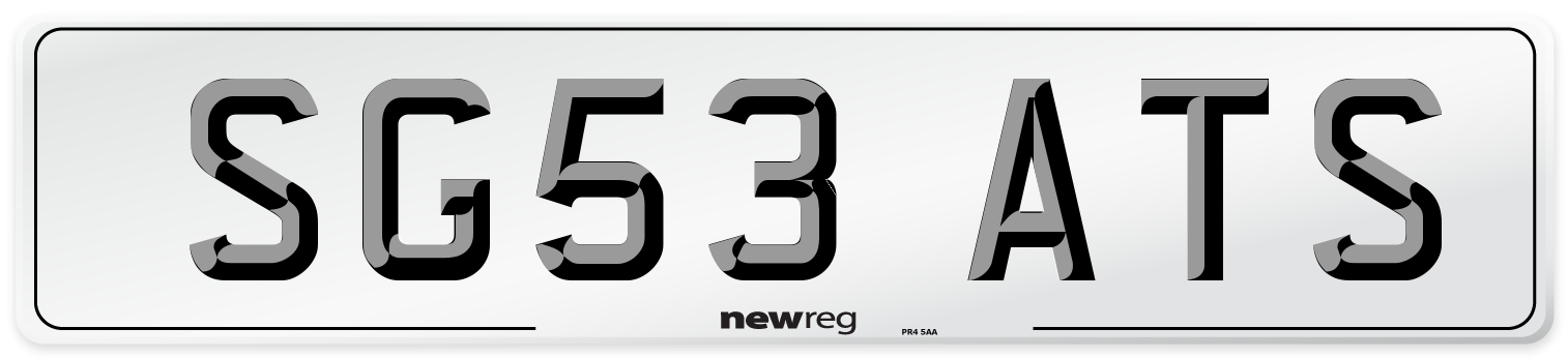 SG53 ATS Number Plate from New Reg